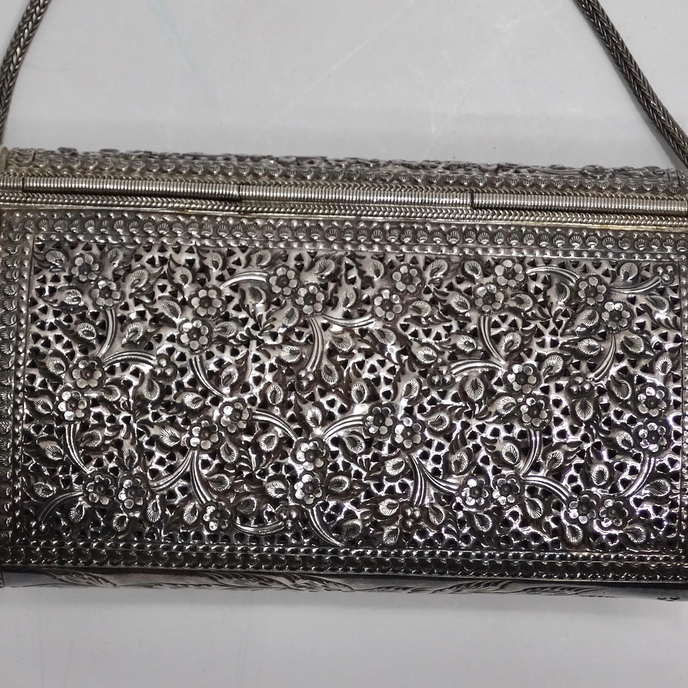 1970s Pure Silver Crossbody Handbag