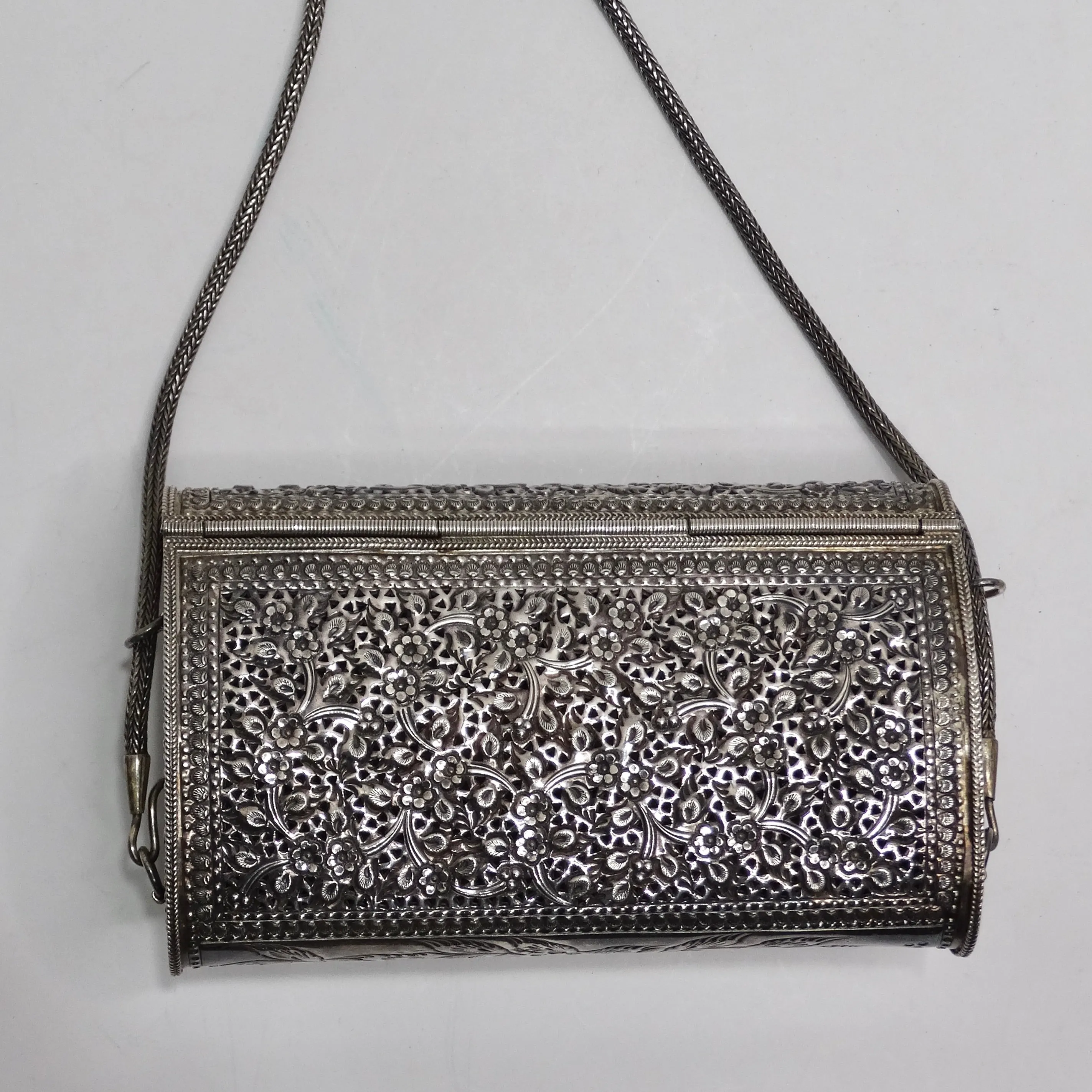 1970s Pure Silver Crossbody Handbag