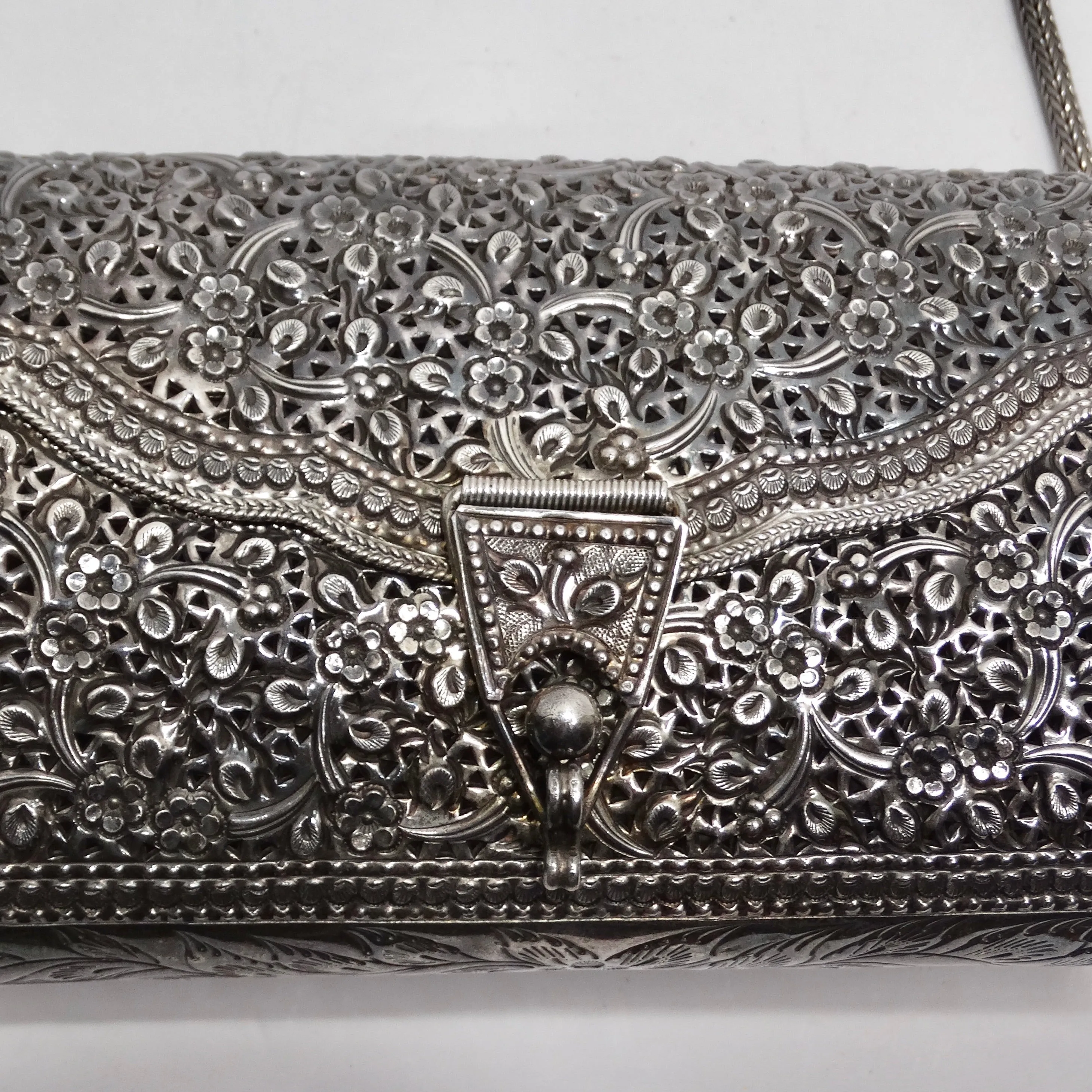 1970s Pure Silver Crossbody Handbag