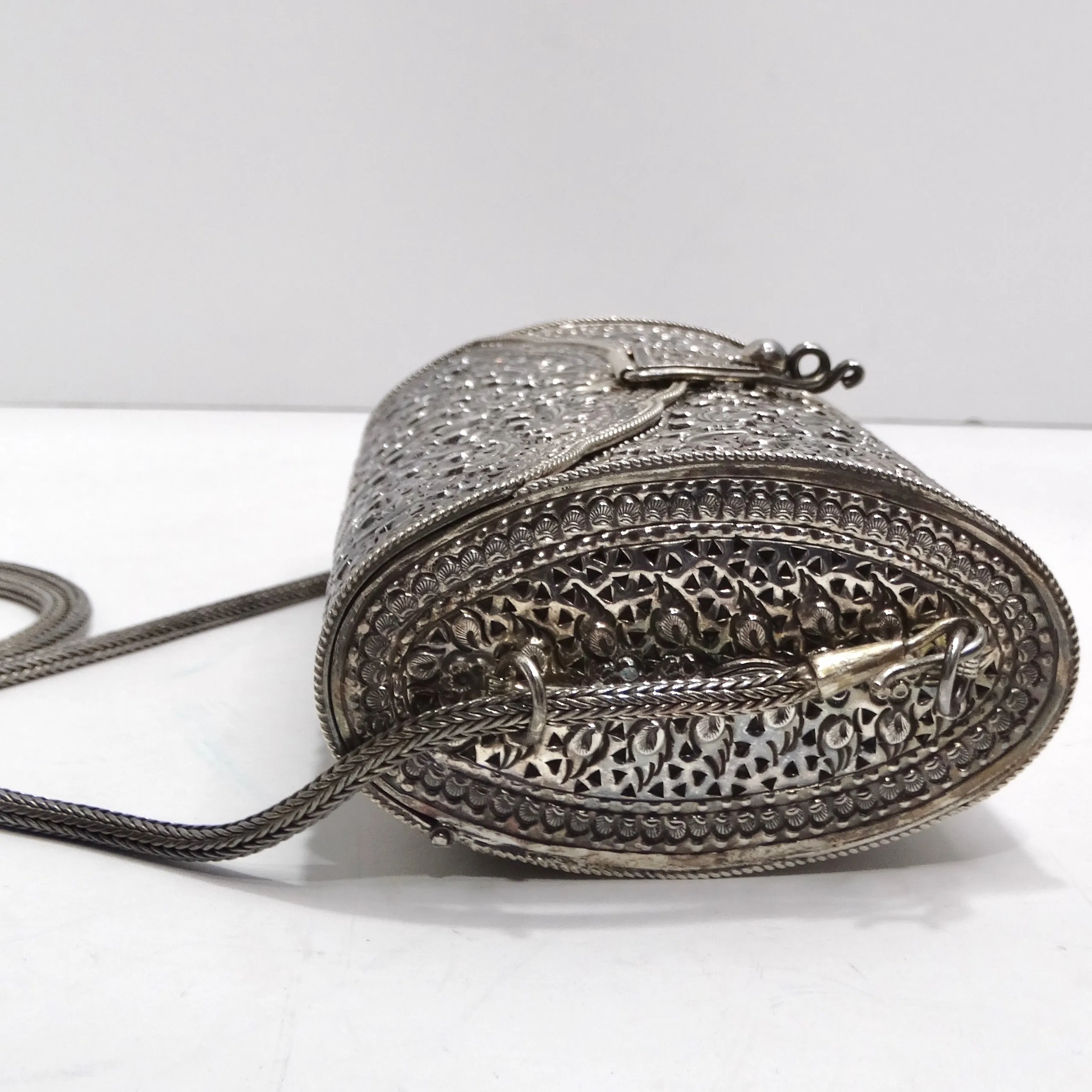 1970s Pure Silver Crossbody Handbag