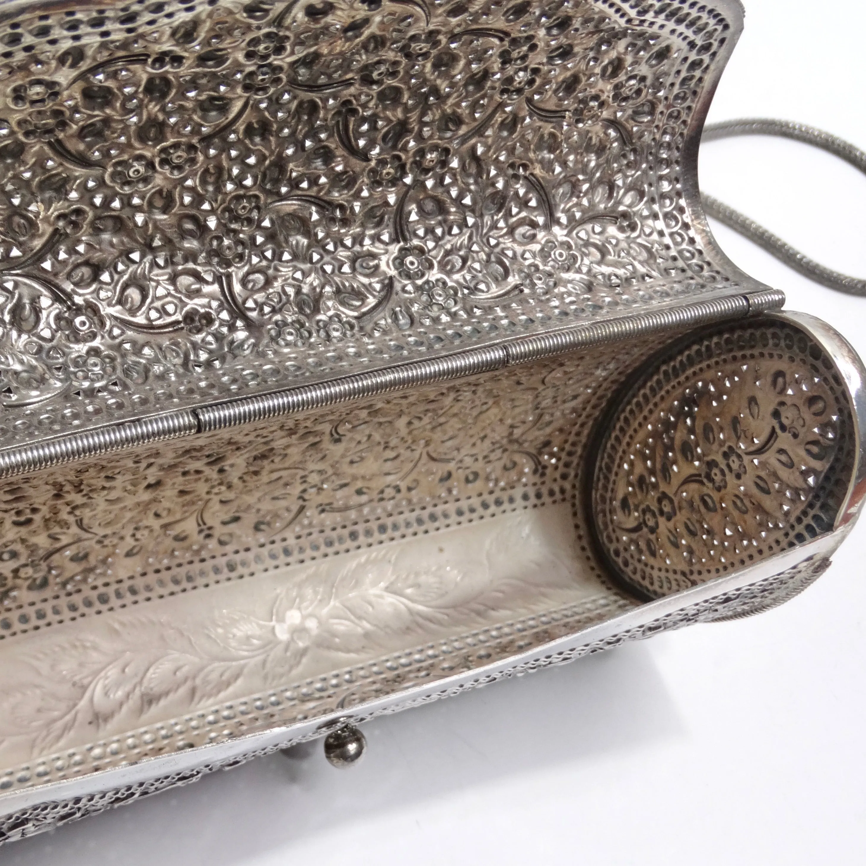1970s Pure Silver Crossbody Handbag