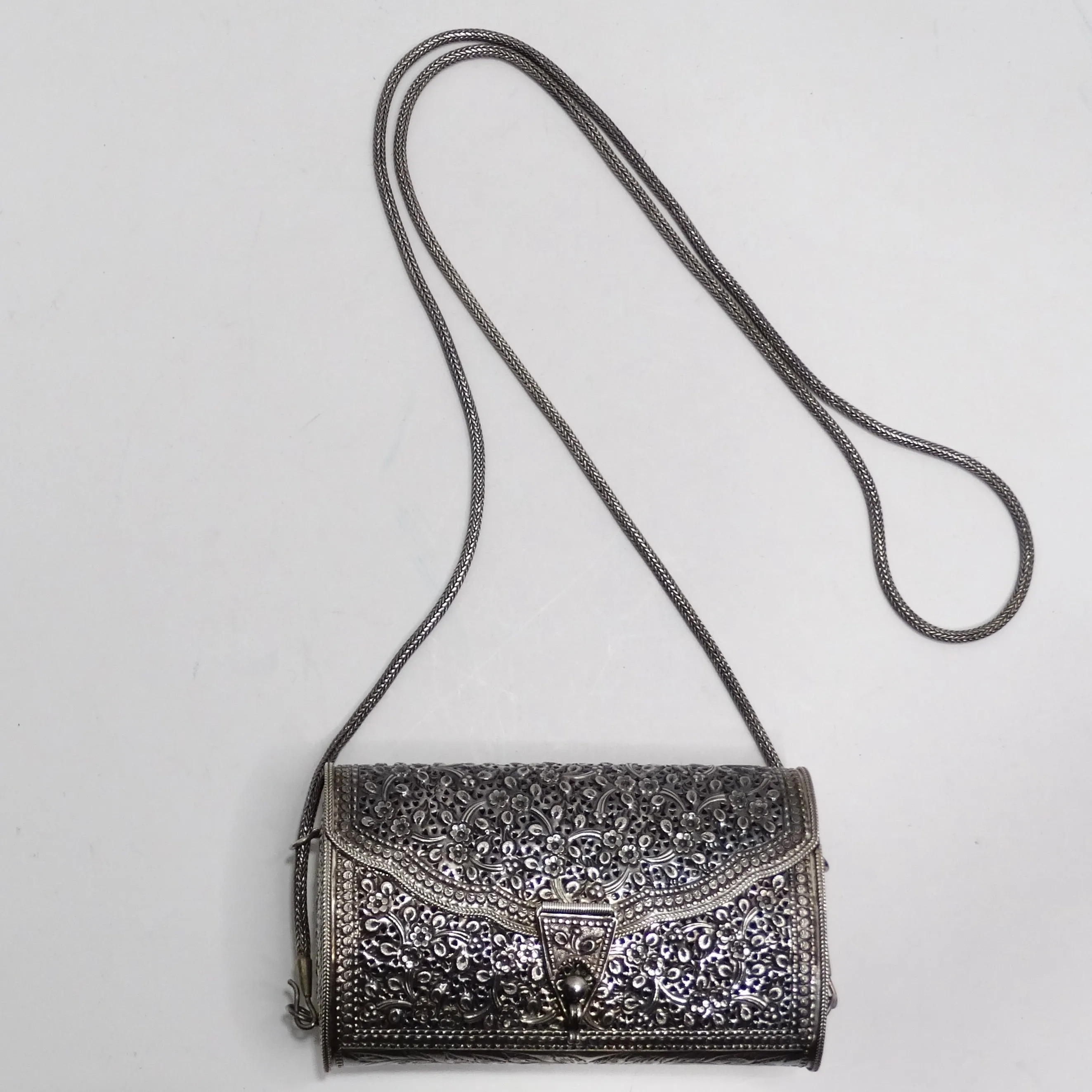 1970s Pure Silver Crossbody Handbag