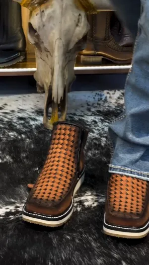 2025 New Side Zipper Vintage Hand-woven Western Cowboy Boots