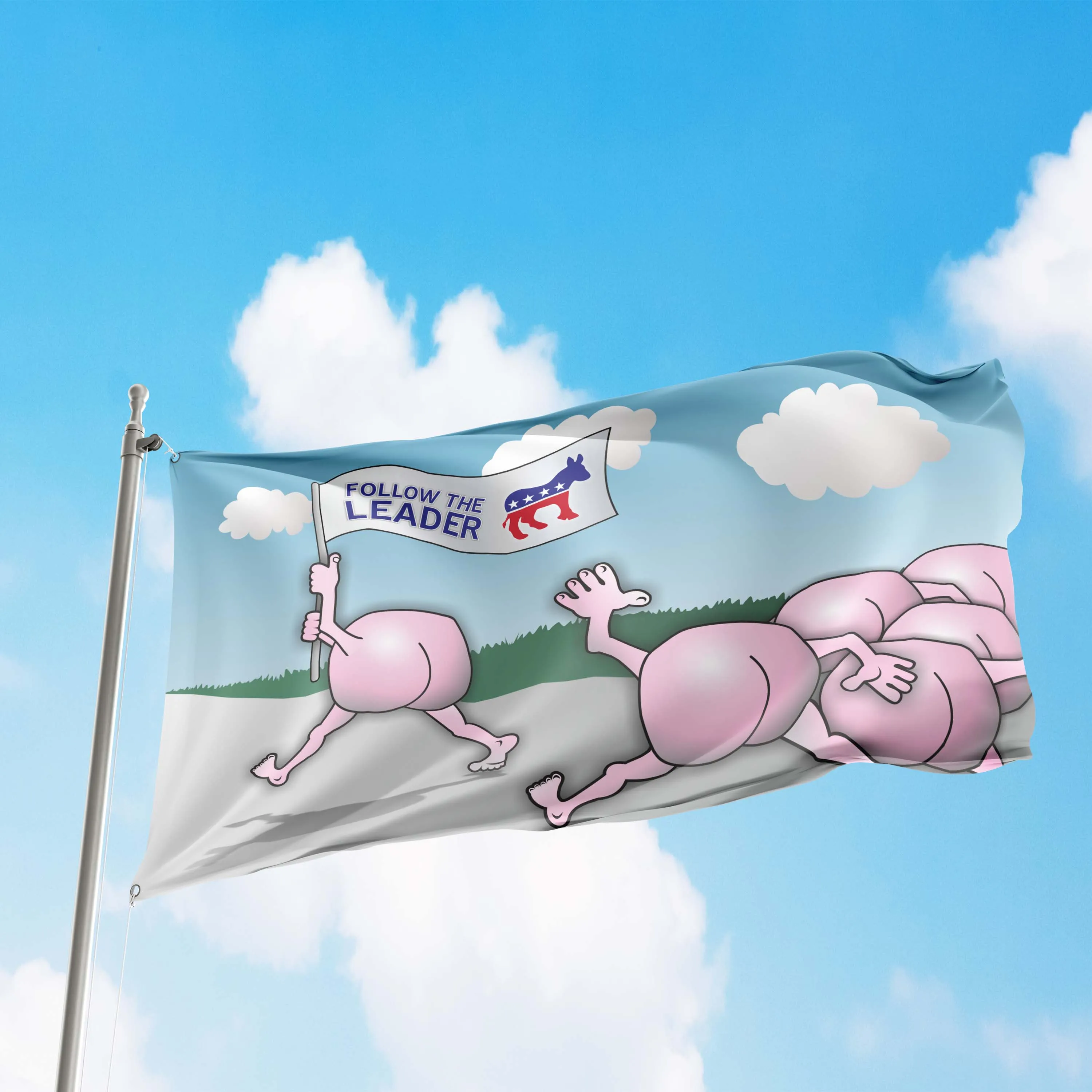 Against Democracy Donkey Democrats USA Flag Banner