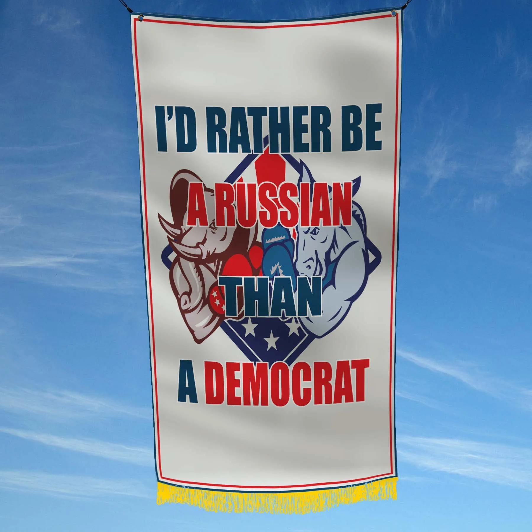 Against Democracy Donkey Democrats USA Flag Banner