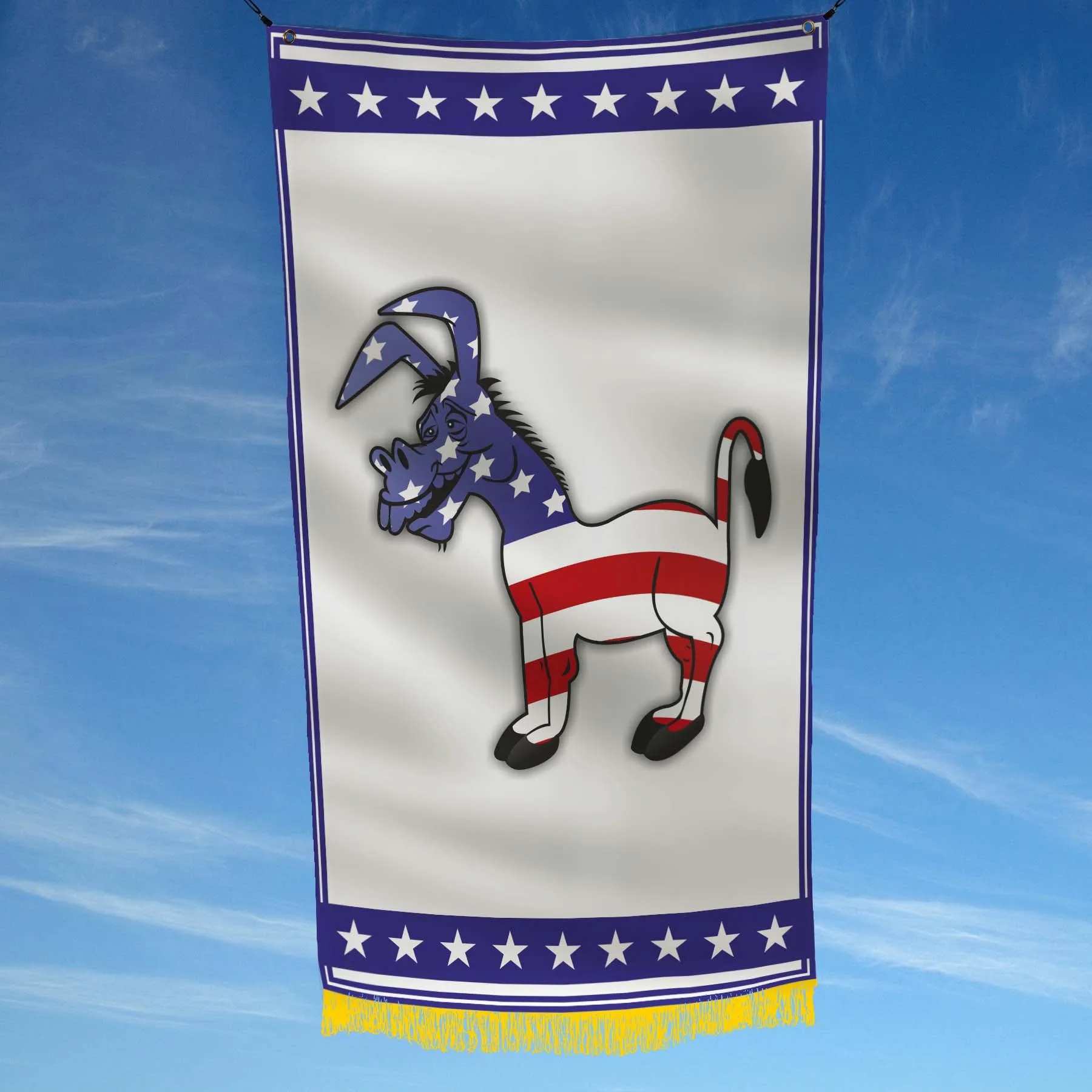 Against Democracy Donkey Democrats USA Flag Banner