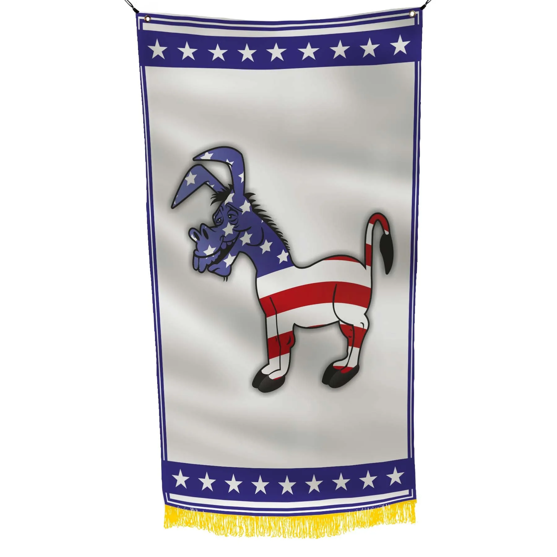 Against Democracy Donkey Democrats USA Flag Banner