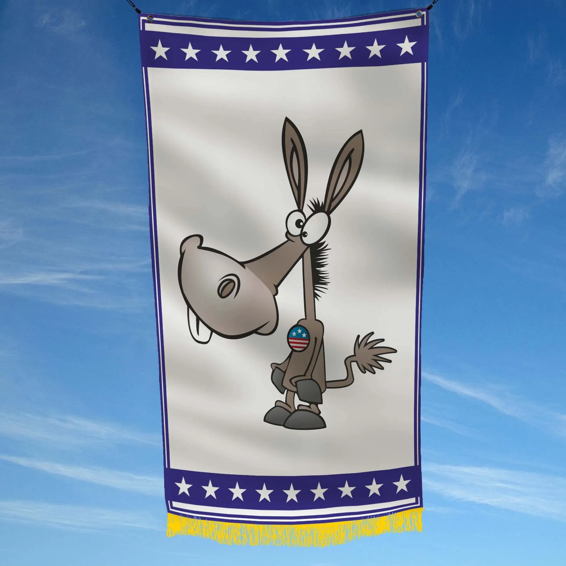 Against Democracy Donkey Democrats USA Flag Banner