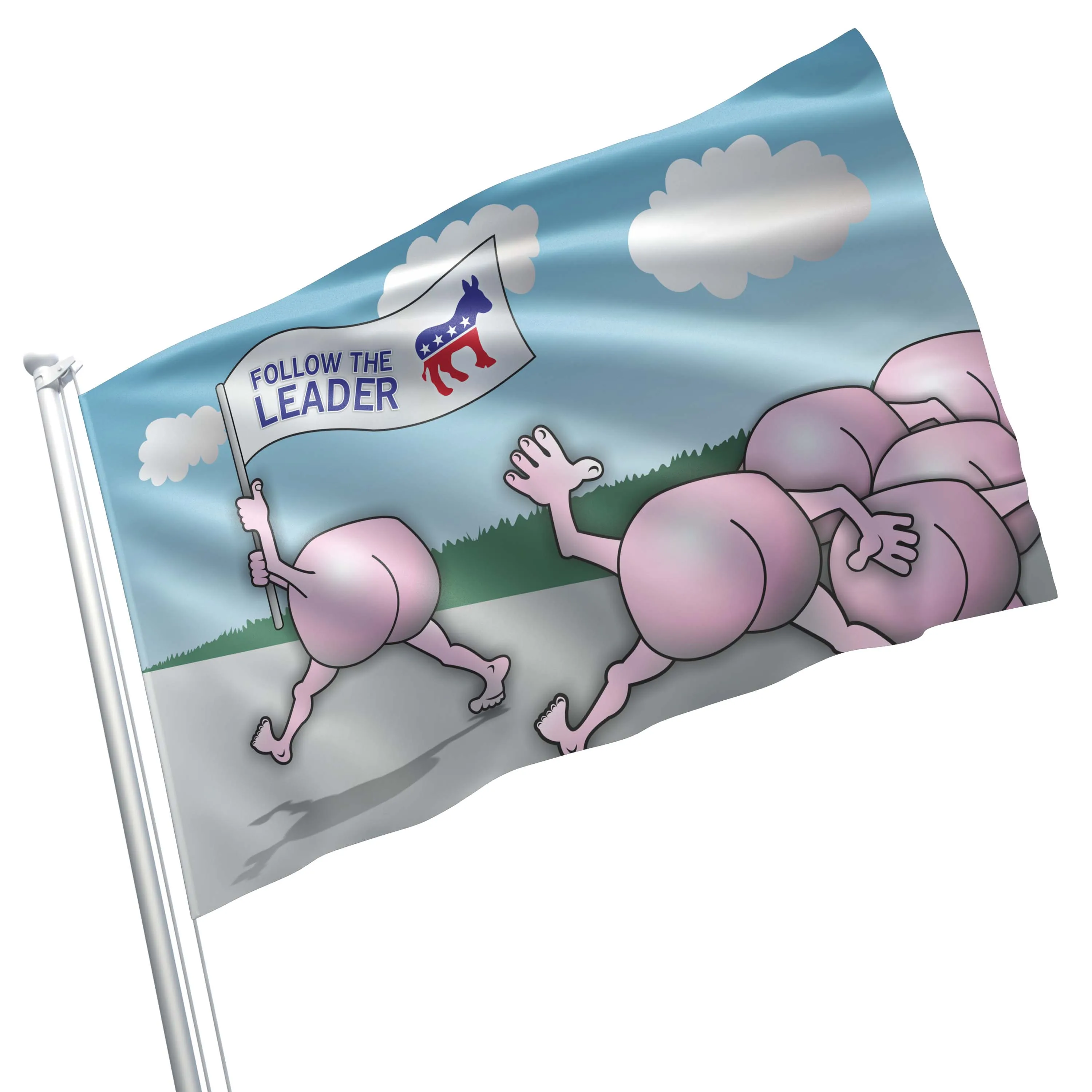 Against Democracy Donkey Democrats USA Flag Banner