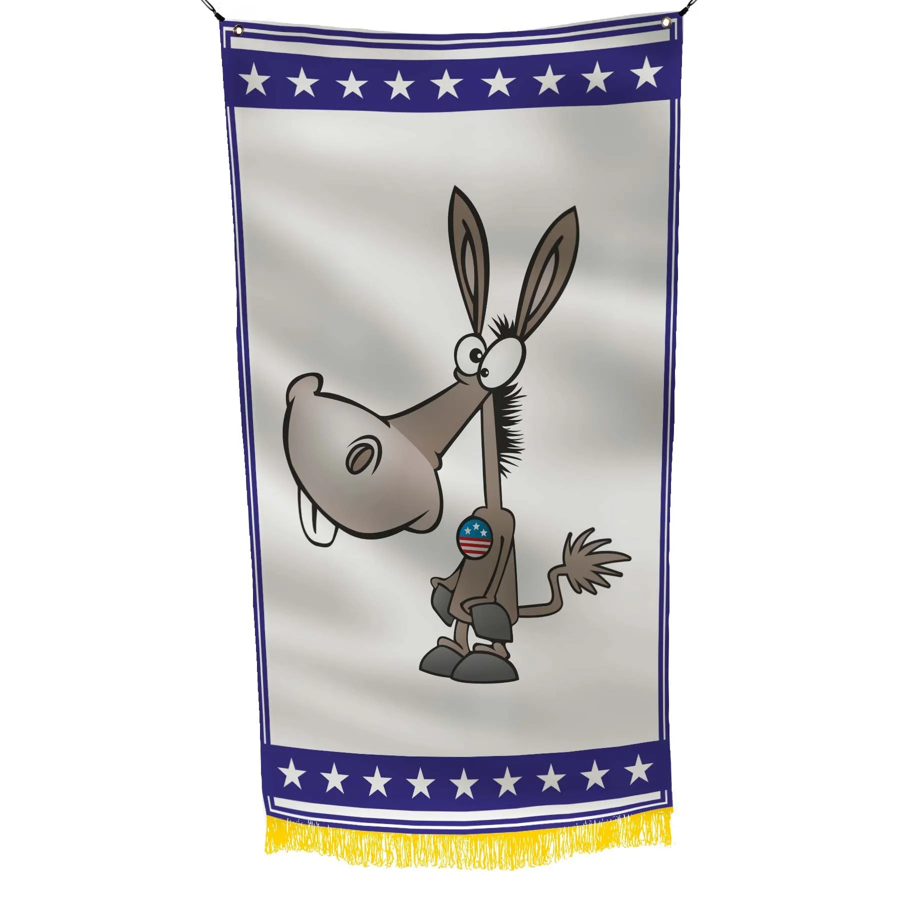 Against Democracy Donkey Democrats USA Flag Banner