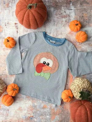 Blue Stripes with Turkey Long Sleeve