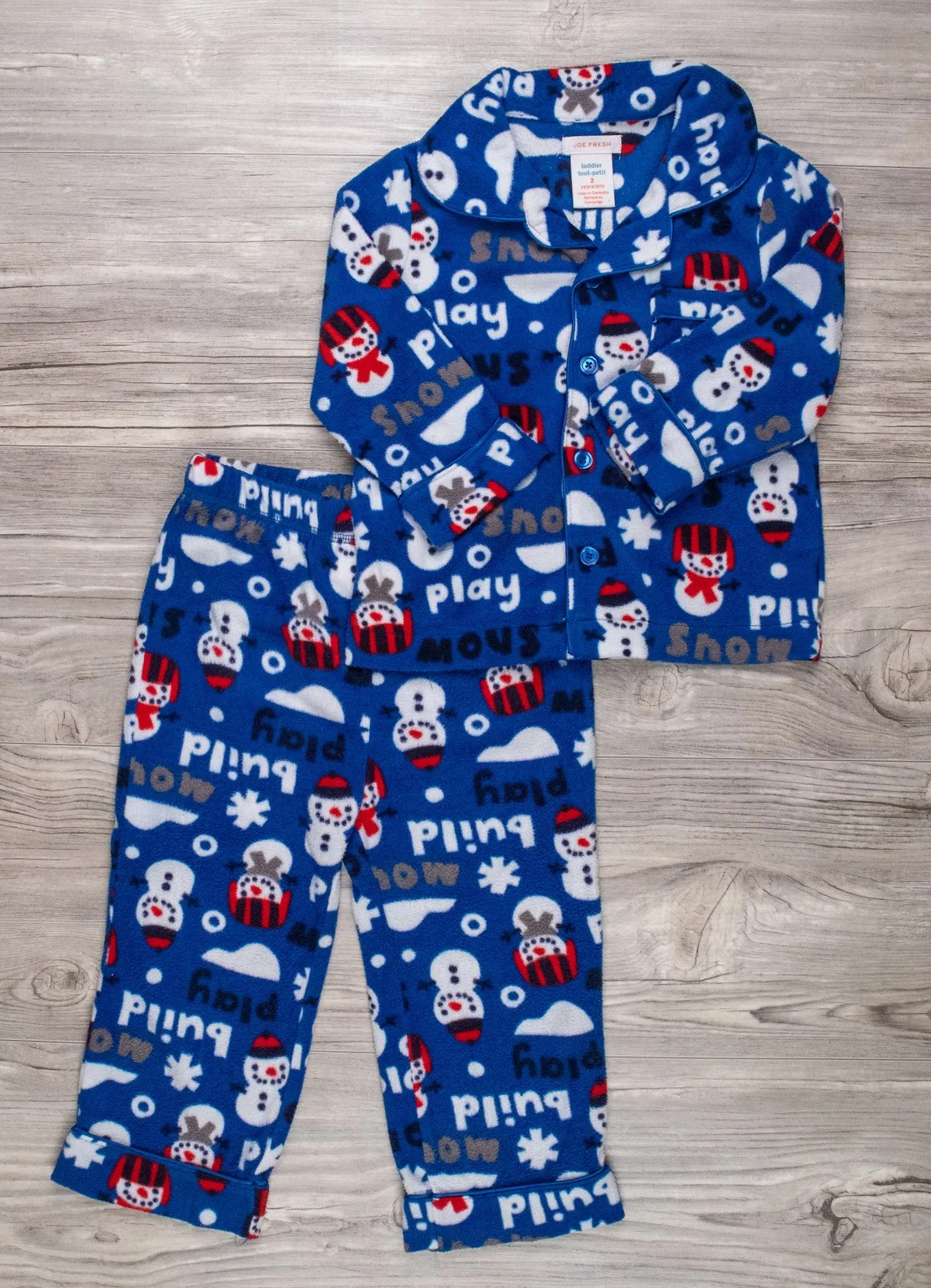 BOY SIZE 2 YEARS - JOE FRESH, Soft Fleece Pajama Set EUC B18
