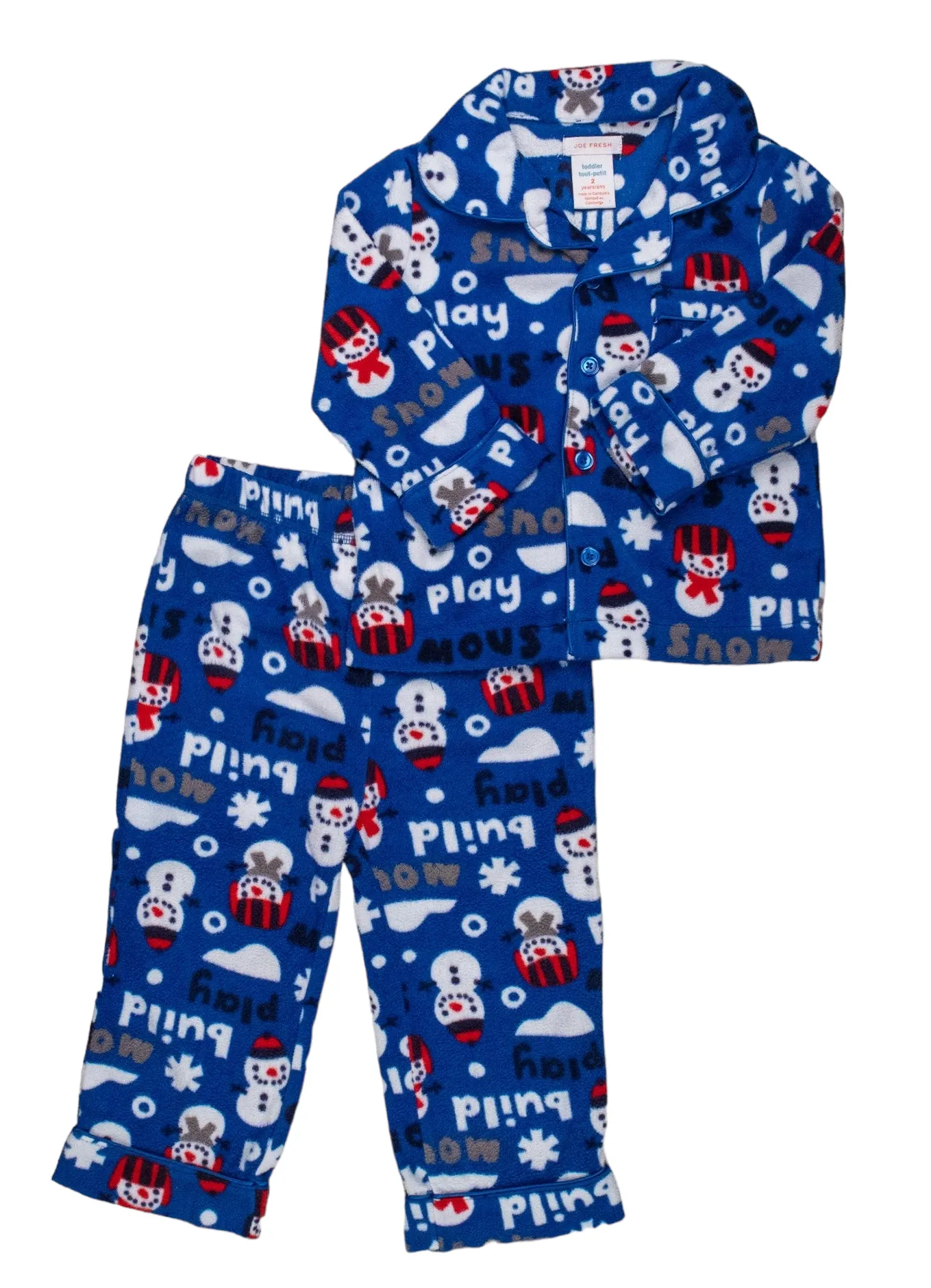 BOY SIZE 2 YEARS - JOE FRESH, Soft Fleece Pajama Set EUC B18