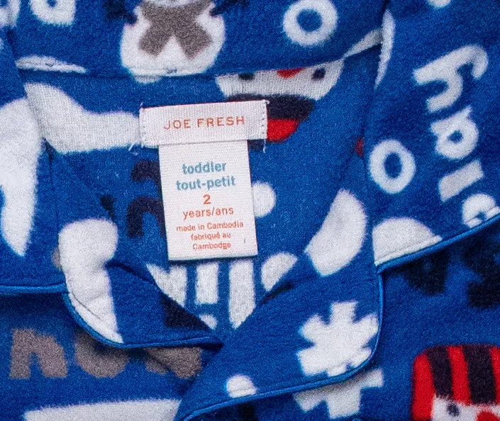 BOY SIZE 2 YEARS - JOE FRESH, Soft Fleece Pajama Set EUC B18