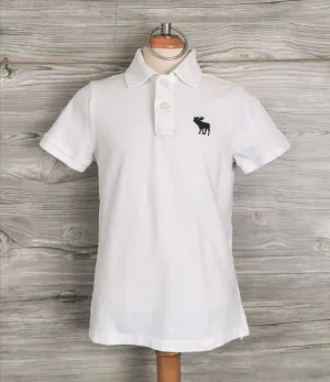 BOY SIZE LARGE (10/12 YEARS) - ABERCROMBIE KIDS, White Polo T-shirt EUC B3