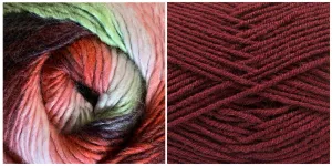 BURGUNDY (Woolicious) / CROSSROADS (Chromatic Wool) Mandala Pillow