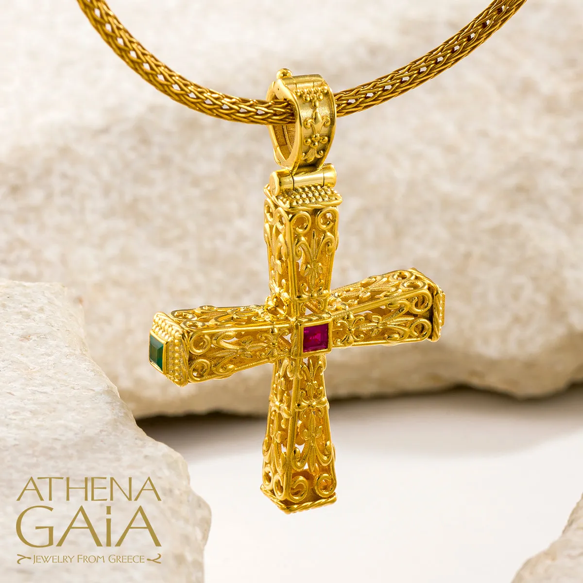 Byzantine Embroidery Pillars Orthodox Cross (Large)