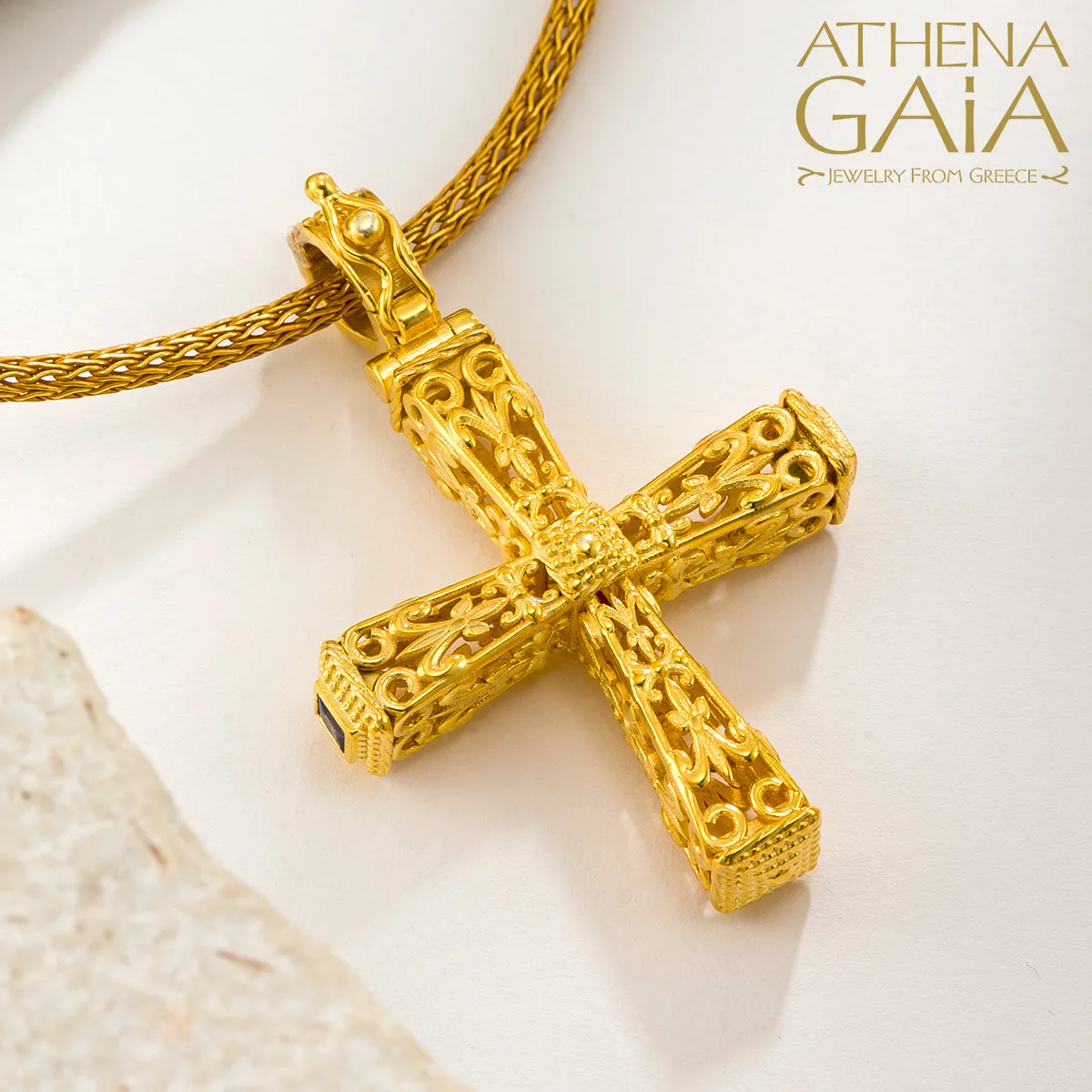Byzantine Embroidery Pillars Orthodox Cross (Large)
