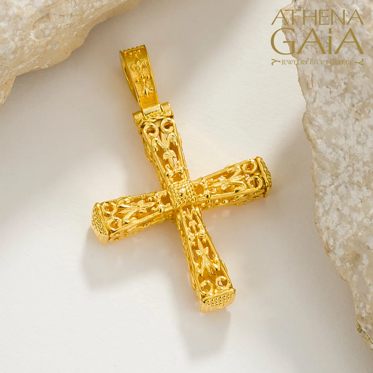 Byzantine Embroidery Pillars Orthodox Cross (Large)