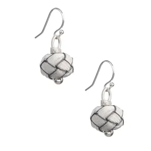 Circassian Woven Silver Earrings (black detail)