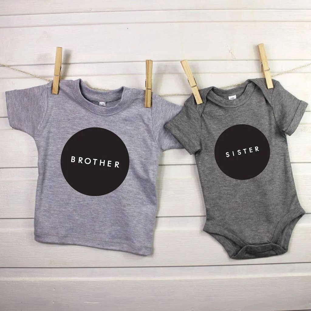 Circle Brother and Sister Sibling Set