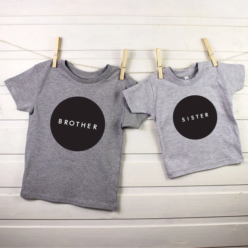 Circle Brother and Sister Sibling Set
