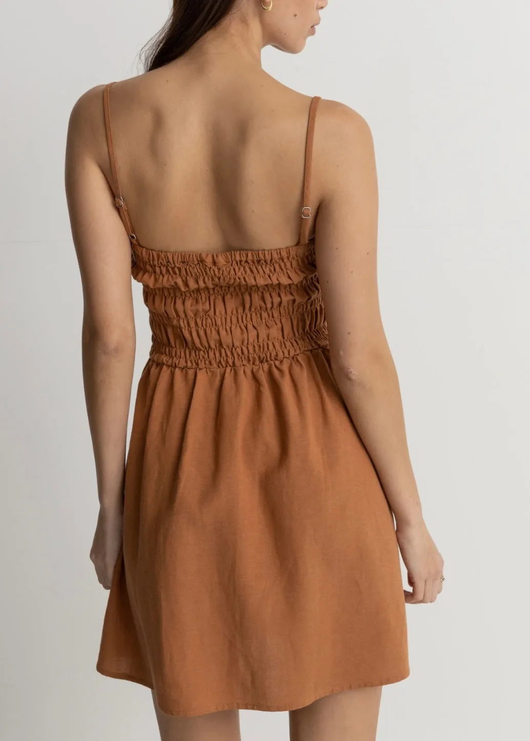 Classic Shirred Mini Dress