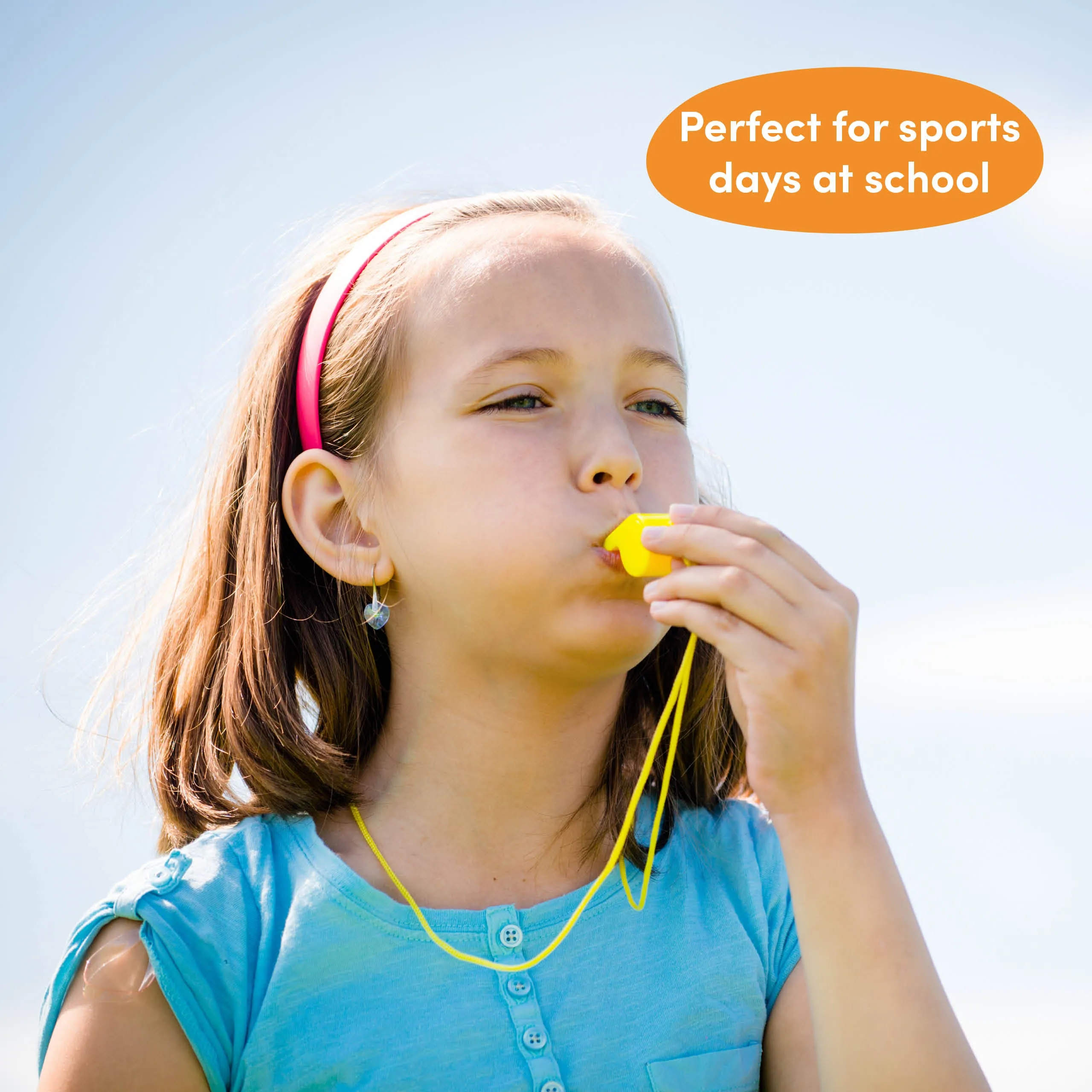 Colourful Sports Whistles with Lanyards