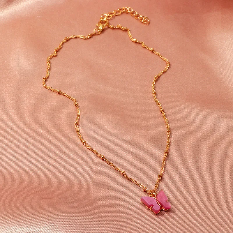 Combo of 2 Gold Plated Blue Mariposa Pendant