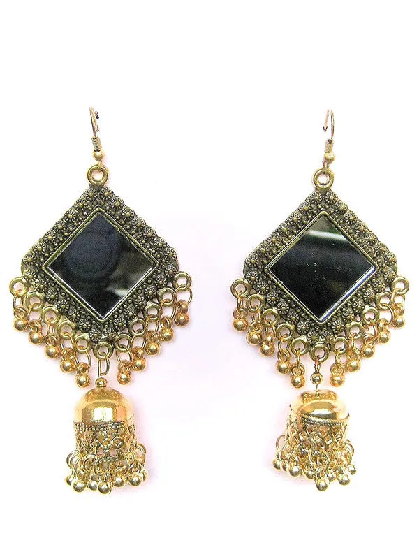 Combo of Golden Mirror Jhumki and Bangle Bracelet