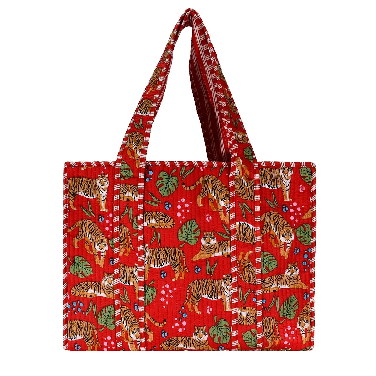 Cotton Block Print Tote Bag- Small & Large