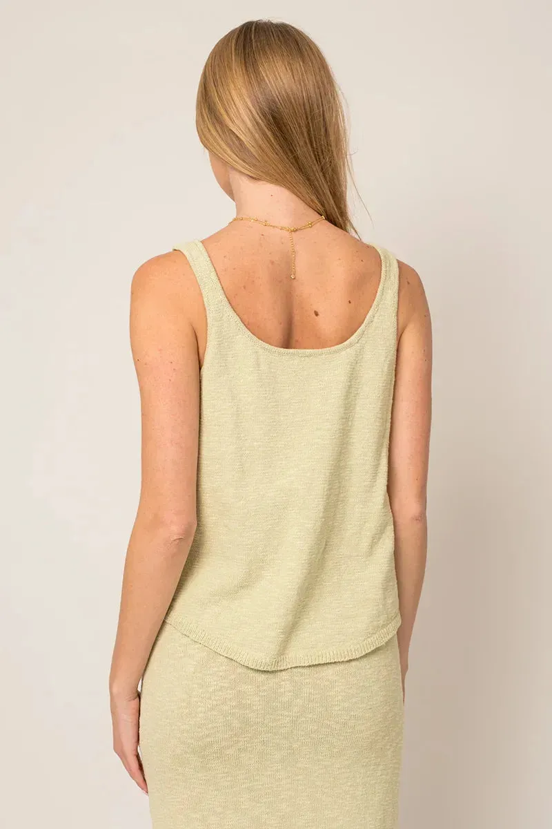 Crop Tank Top & Tassel Knitted Midi Skirt Set