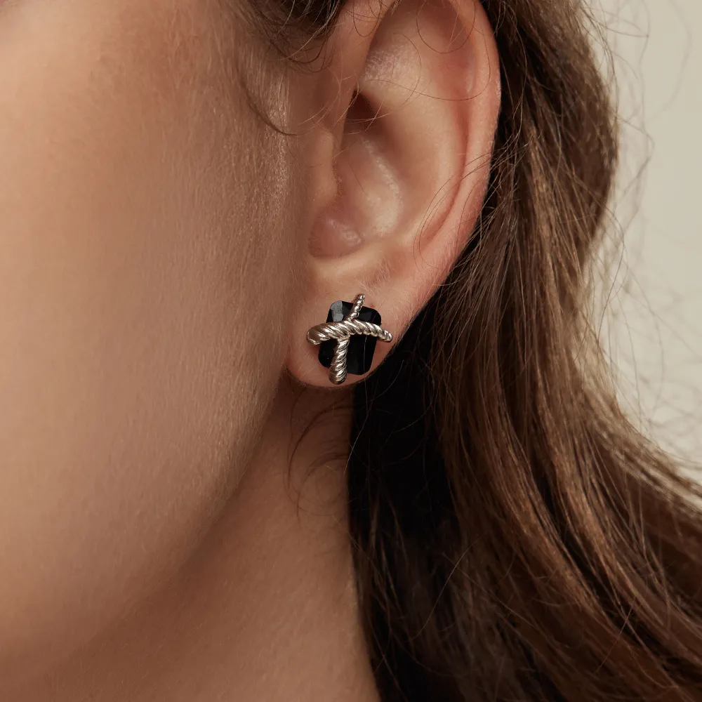 Cubic Zirconia Woven Sugar Cube Studs
