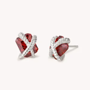 Cubic Zirconia Woven Sugar Cube Studs