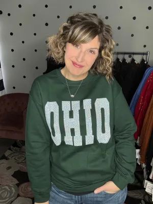 Dark Green OHIO Spangle Sweatshirt