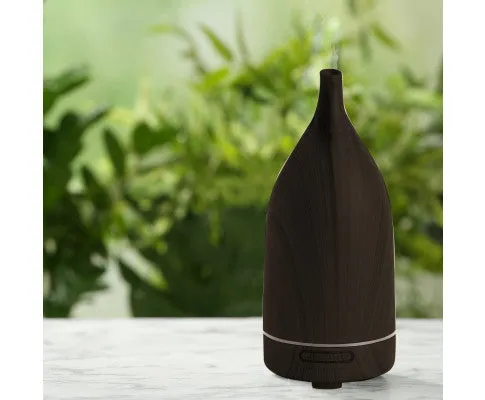 Diffuser 100ml Ultrasonic Humidifier Purifier And 3 Pack Oils - Dark Wood