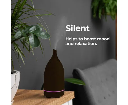 Diffuser 100ml Ultrasonic Humidifier Purifier And 3 Pack Oils - Dark Wood
