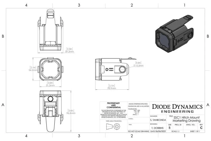 Diode Dynamics 2022  Ford Maverick C1 Sport HitchMount LED Pod Reverse Kit