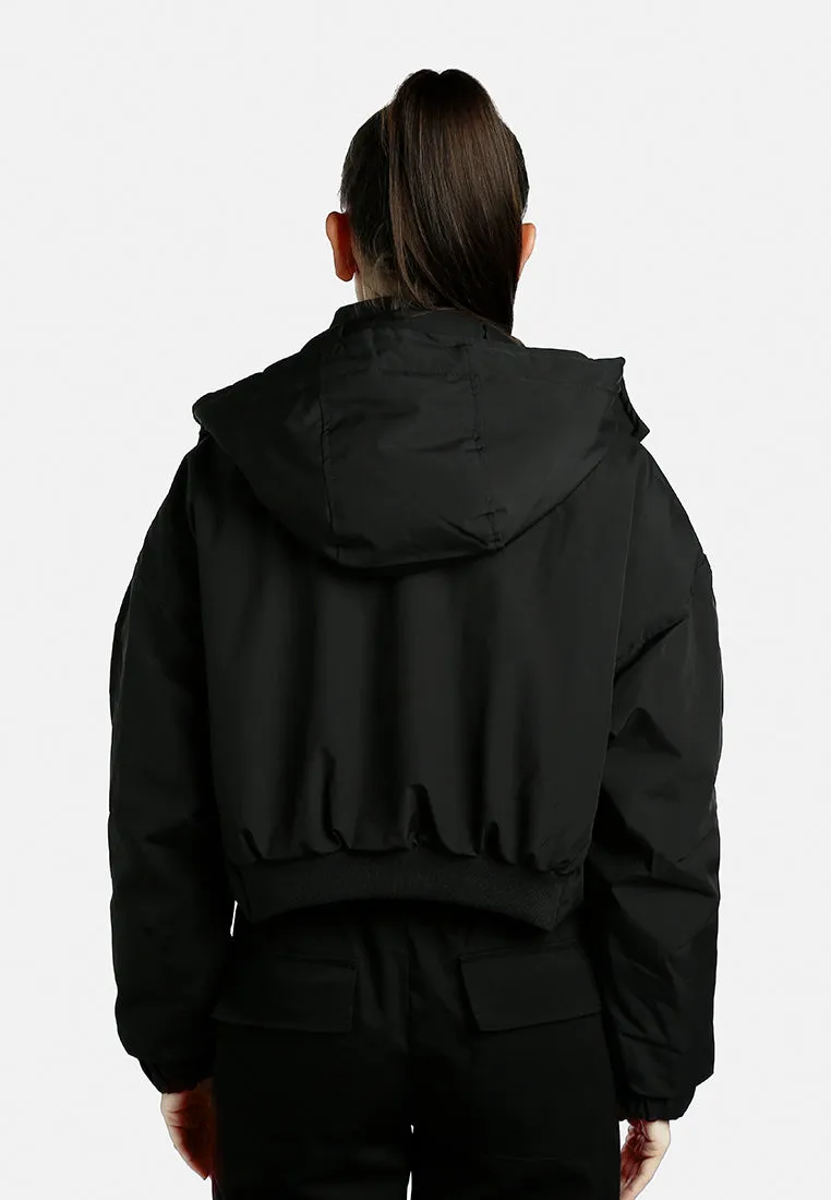 Drawstring Cropped Woven Jacket By RAG