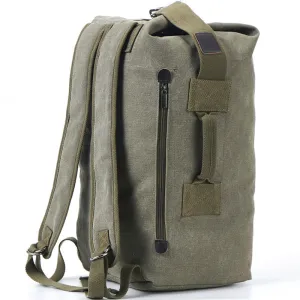 Duffel Canvas Backpack Top Load Travel Bag Hiking Handbag