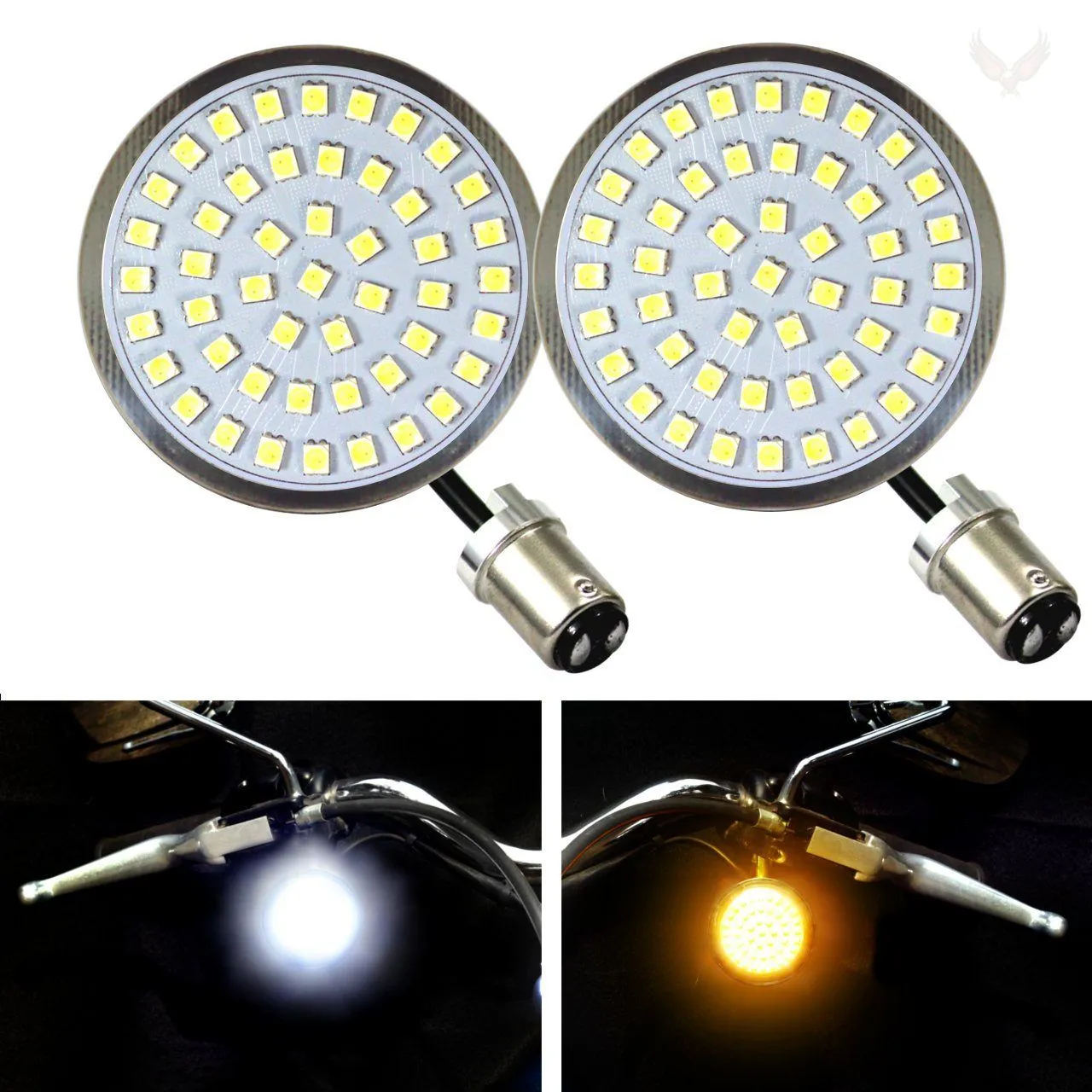 Eagle Lights 2" Generation II Front and Rear LED Turn Signals Kit for Harley Davidson Motorcycles- Front 1157 / Rear 1156 / Rear LEDs Red