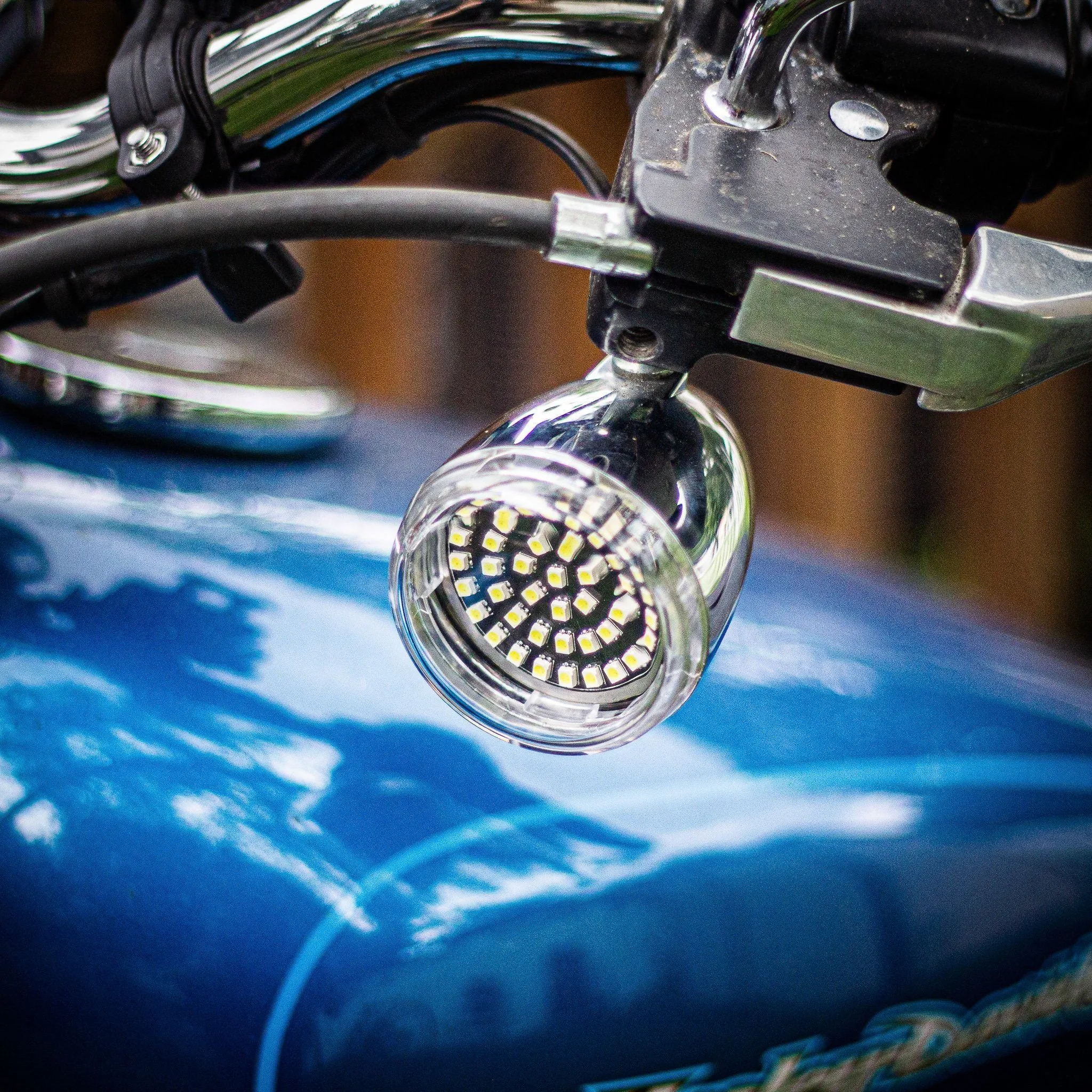 Eagle Lights Midnight Edition Front and Rear LED Turn Signals Kit for Harley Davidson Motorcycles - 1157 Front / 1156 Red Rear
