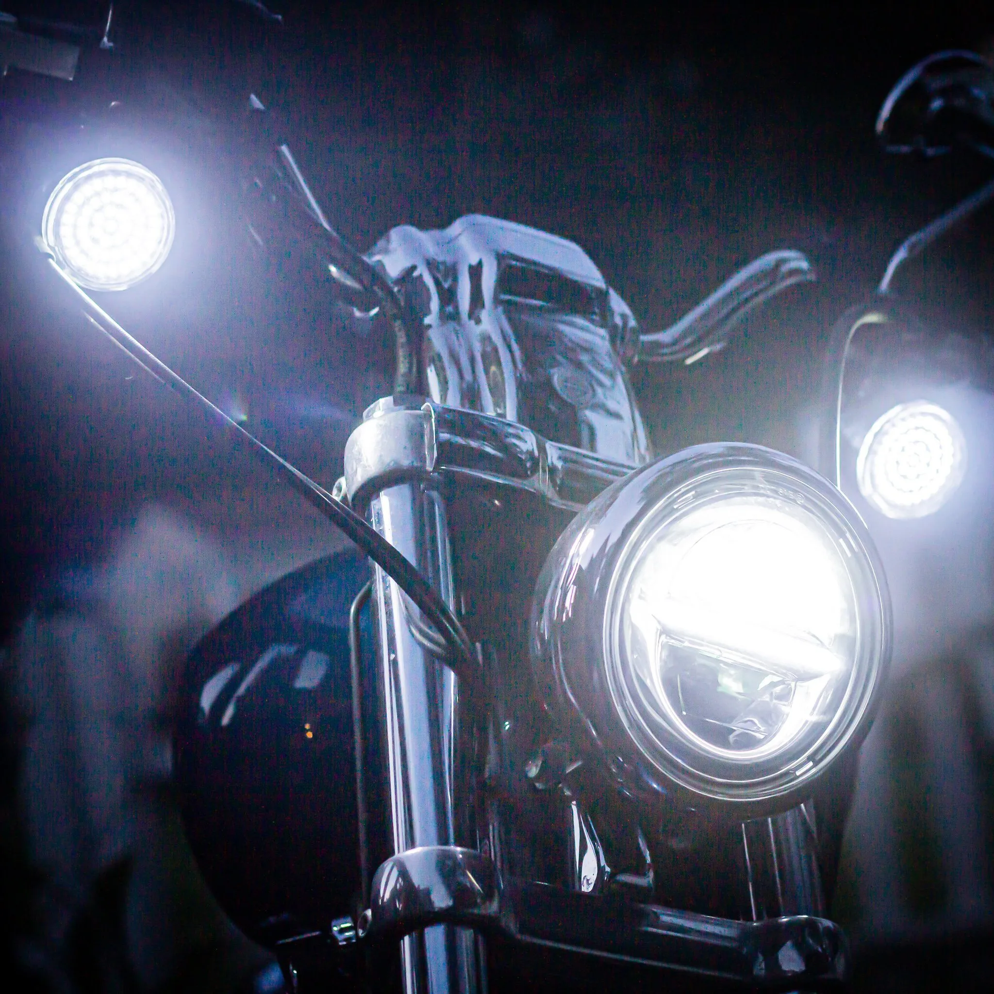 Eagle Lights Midnight Edition Front and Rear LED Turn Signals Kit for Harley Davidson Motorcycles - 1157 Front / 1156 Red Rear