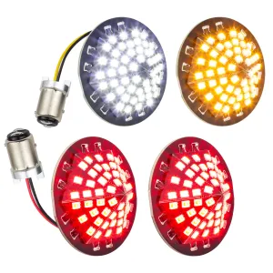 Eagle Lights Midnight Edition Generation III Front and Rear LED Turn Signal Kit for Harley Davidson Motorcycles- 1157 Front / 1157 Rear