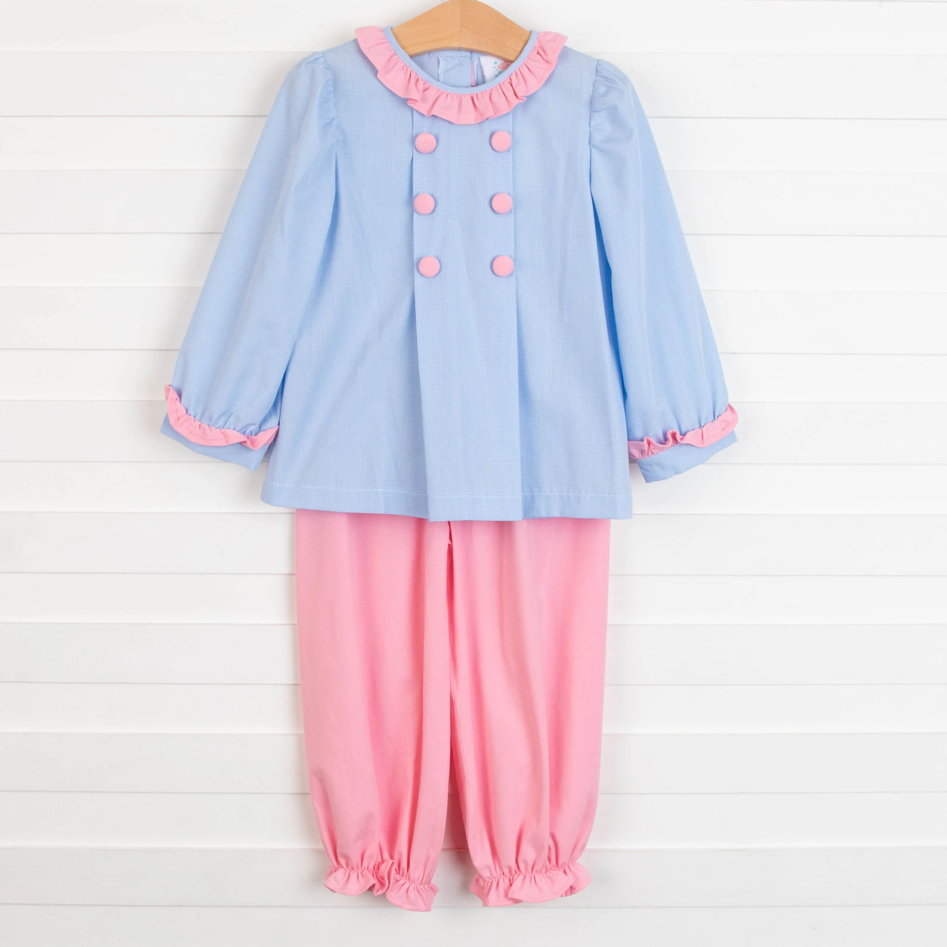 Eloise Gingham Pant Set, Pink