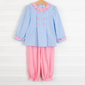 Eloise Gingham Pant Set, Pink