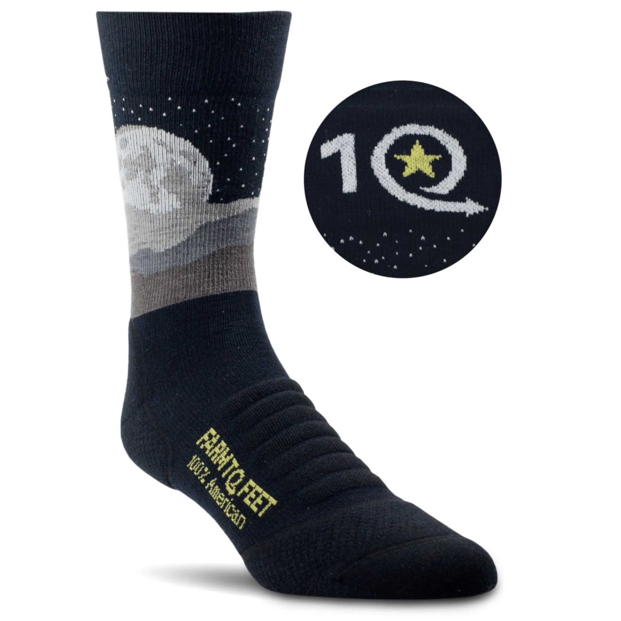 Farm to Feet Apollo Trail Light Targeted Cushion 3/4 Crew Socks