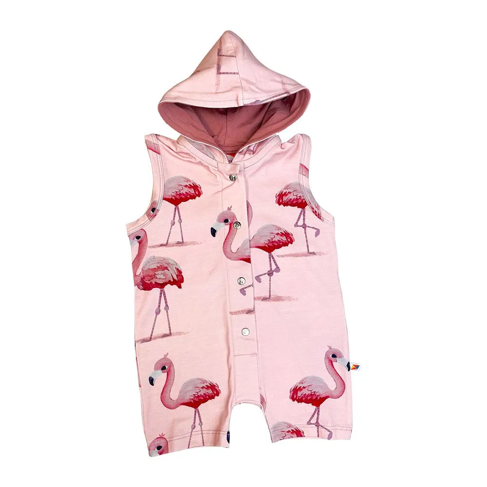 Flamingo Hooded Sleeveless Summer Suit