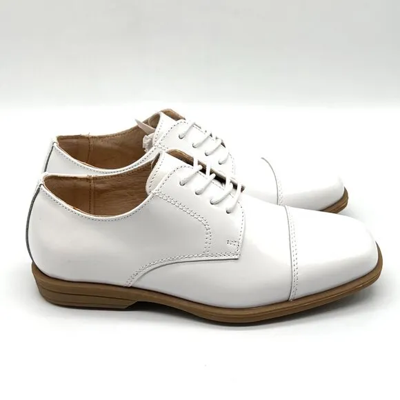 Florsheim Kids Boys Size 1M Reveal CP White Leather Oxfords Dress Shoes