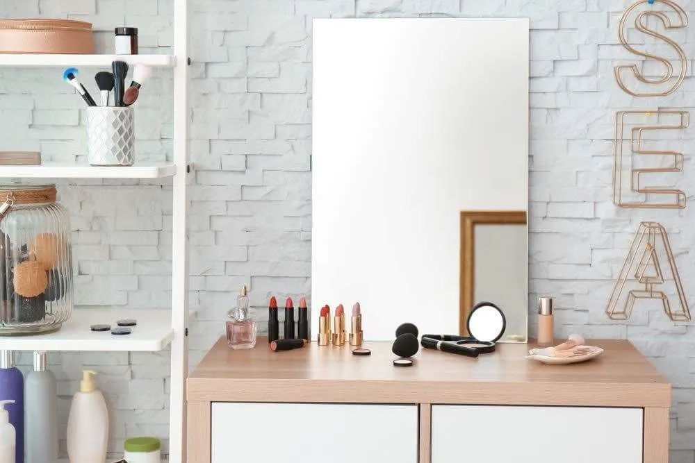 Frameless Rectangular Wall Mirror (24" W x 36" H) - Large Beveled Edge Glass Panel Hangs Horizontal & Vertical - for Vanity, Bathroom, Bedroom, Gym - Free Perfume Tray with Every Purchase (24 X 36)